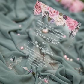 Clear Acrylic Wedding Table Sign - Welcome to Our Wedding