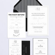 Black and White in Beaver Creek Wedding Invitation