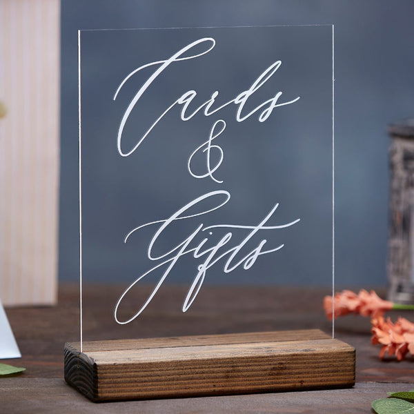 Elegant Cards & Gifts Acrylic Wedding or Party Sign