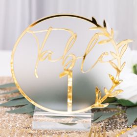 Elegant Frosted 3D Acrylic Wreath Table Number Cards CT028