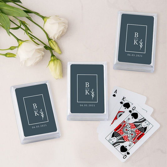 Elegant Monogram Playing Card Favors