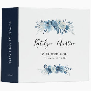 elegant blue floral wedding photo album 3 ring binder