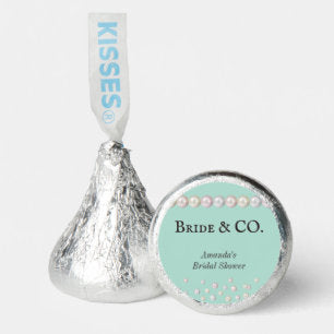 Elegant Bride & Co Teal Blue Pearl Bridal Shower Hershey®'s Kisses®
