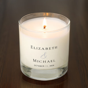 Elegant Bride Groom Monogram Wedding Scented Candle