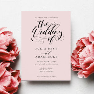 Elegant Calligraphy Classic Wedding Invitation