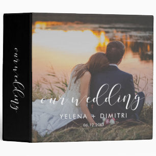 Elegant calligraphy wedding photo album binder