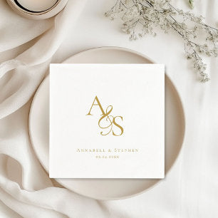 Elegant, Classic, Monogram, Wedding Napkins