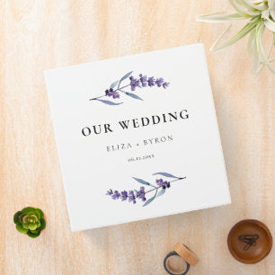 Elegant Floral Lavender Wedding Album 3 Ring Binder
