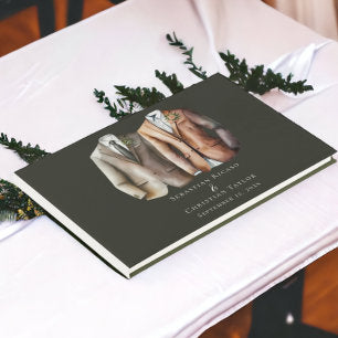 Elegant Gay Wedding Two Grooms in Suits Guest Book