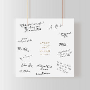 Elegant Gold Script Wedding Guest Signing Poster