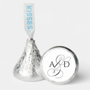 Elegant Initial Script Monogram Classic Wedding Hershey®'s Kisses®
