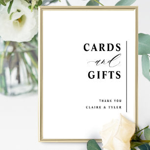 Elegant Minimalist Cards and Gifts Wedding Sign