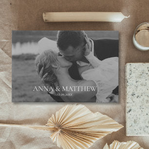 Elegant Minimalist Photo Black & White Wedding Guest Book