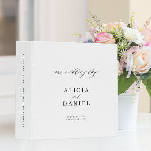 Elegant minimalist wedding memories photo album 3 ring binder
