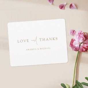 Elegant Modern Mixed Font Gold Wedding Thank You Card