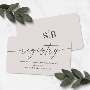 Elegant Off-White Wedding Shower Gift Registry Enclosure Card