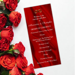 Elegant Red Silk Wedding Rings Program