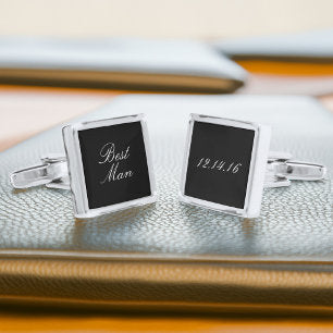 Elegant Script "Best Man" Bridal Party Cufflinks