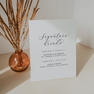 Elegant Script Signature Drinks Sign