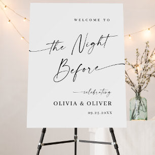 Elegant Simple Minimalist Welcome Rehearsal Dinner Foam Board