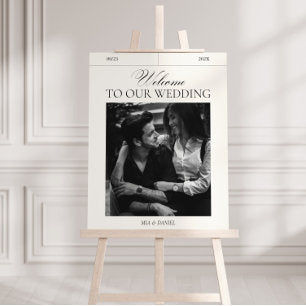 Elegant Vintage Wedding Welcome Sign Photo Poster