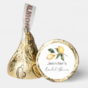 Elegant watercolor lemon bridal shower hershey®'s kisses®
