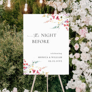 Elegant Watercolor Wild Flowers Rehearsal Dinner Foam Board