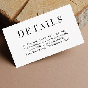Elegant Wedding Details Enclosure Card