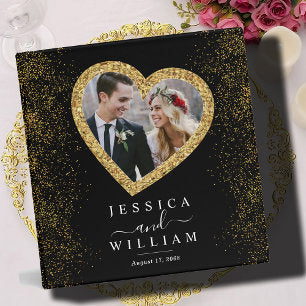 Elegant Wedding Gold Custom Photo Album 3 Ring Binder