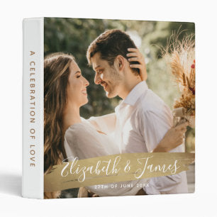 Elegant Wine Gold 2 Photo Wedding Album 3 Ring Binder