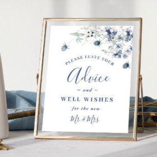 Elegant Winter Foliage Advice & Wishes Wedding Poster