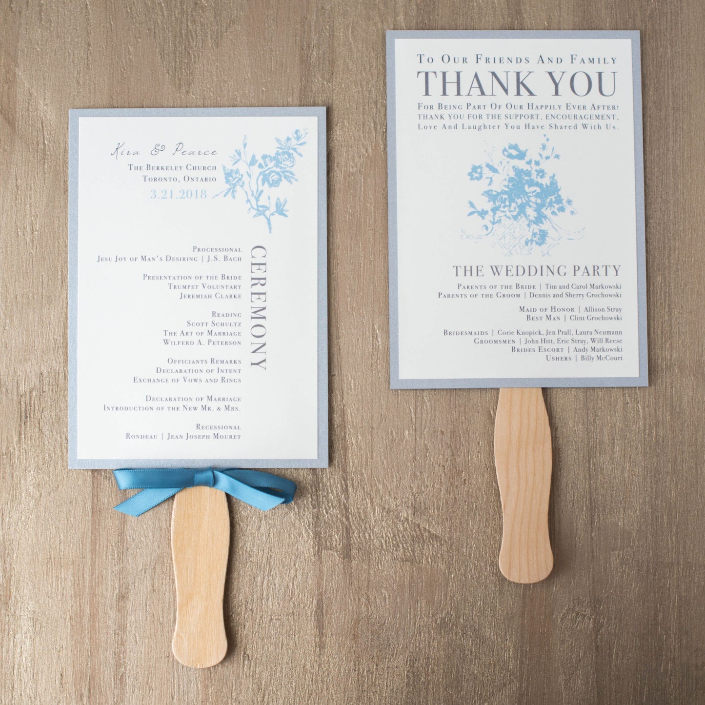 Elegant Blue Ceremony Fans