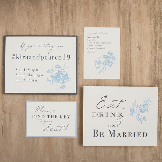 Elegant Blue Custom Signs