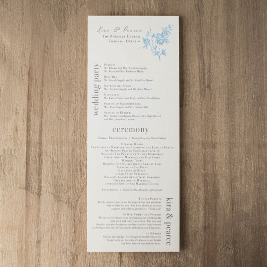 Elegant Blue Flat Ceremony Programs