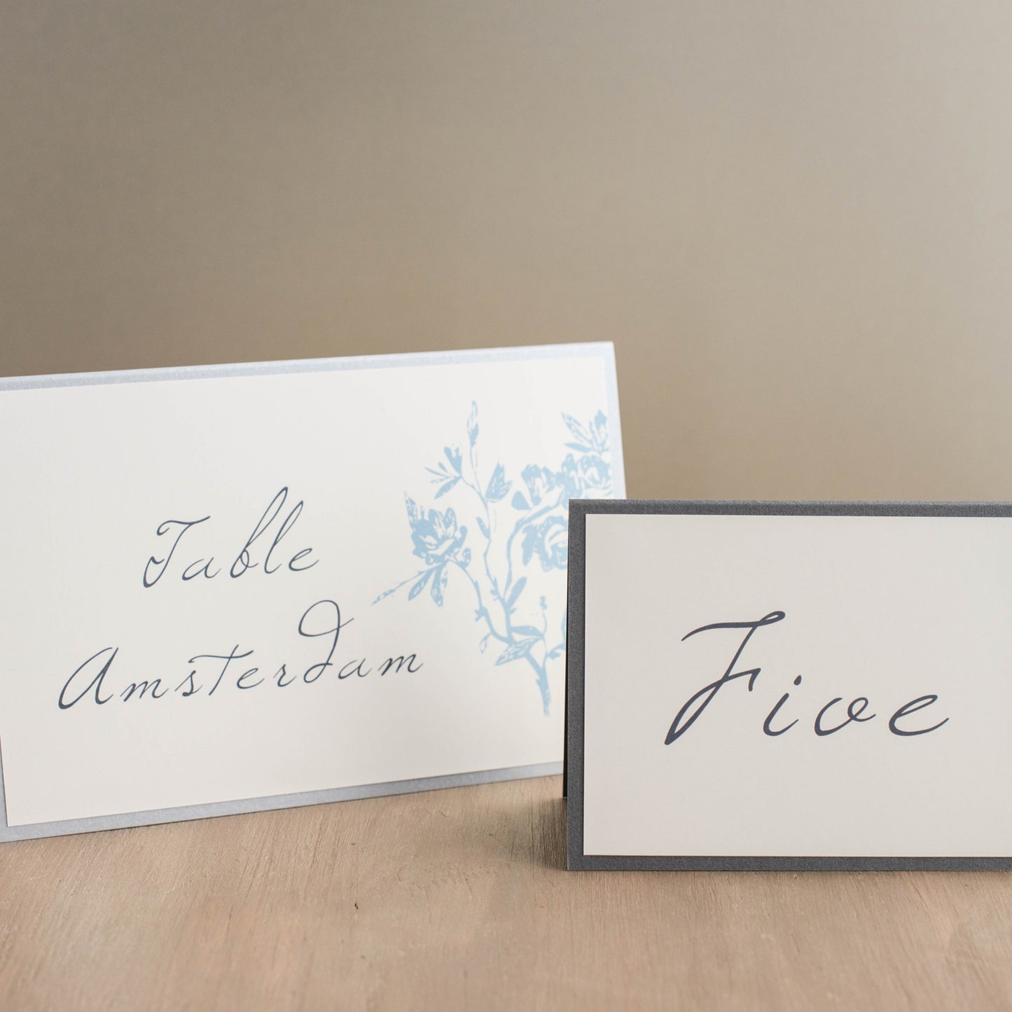 Elegant Blue Tented Table Numbers