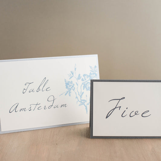 Elegant Blue Tented Table Numbers