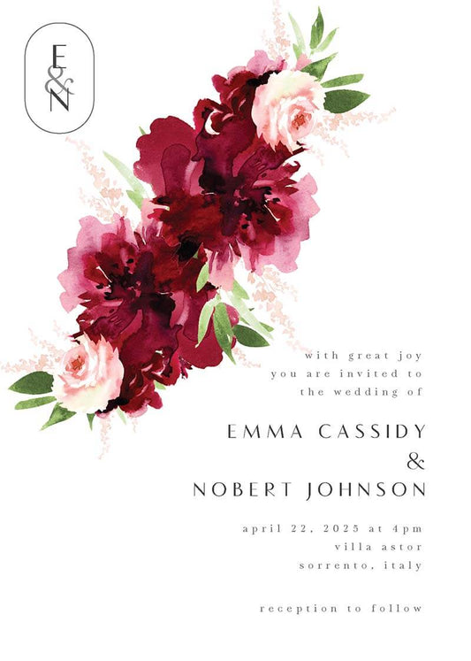 Elegant Flowers Wedding Invitations by Joy