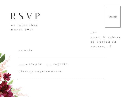 Elegant Flowers RSVP Cards by Joy