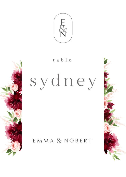 Elegant FlowersTable Number by Joy