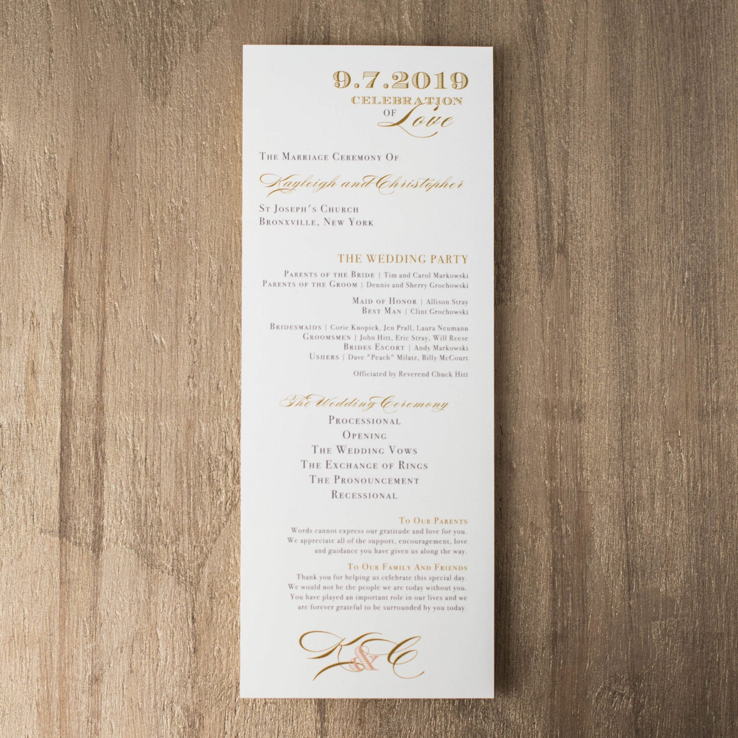 Elegant Ivory Flat Ceremony Programs