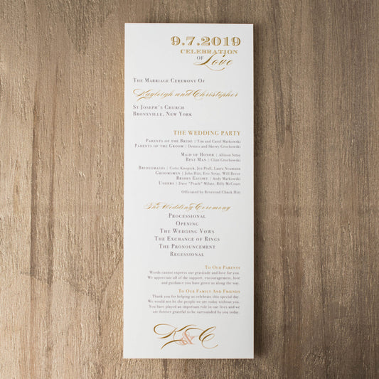 Elegant Ivory Flat Ceremony Programs
