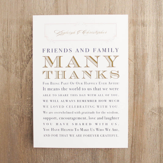 Elegant Ivory Reception Thank Yous