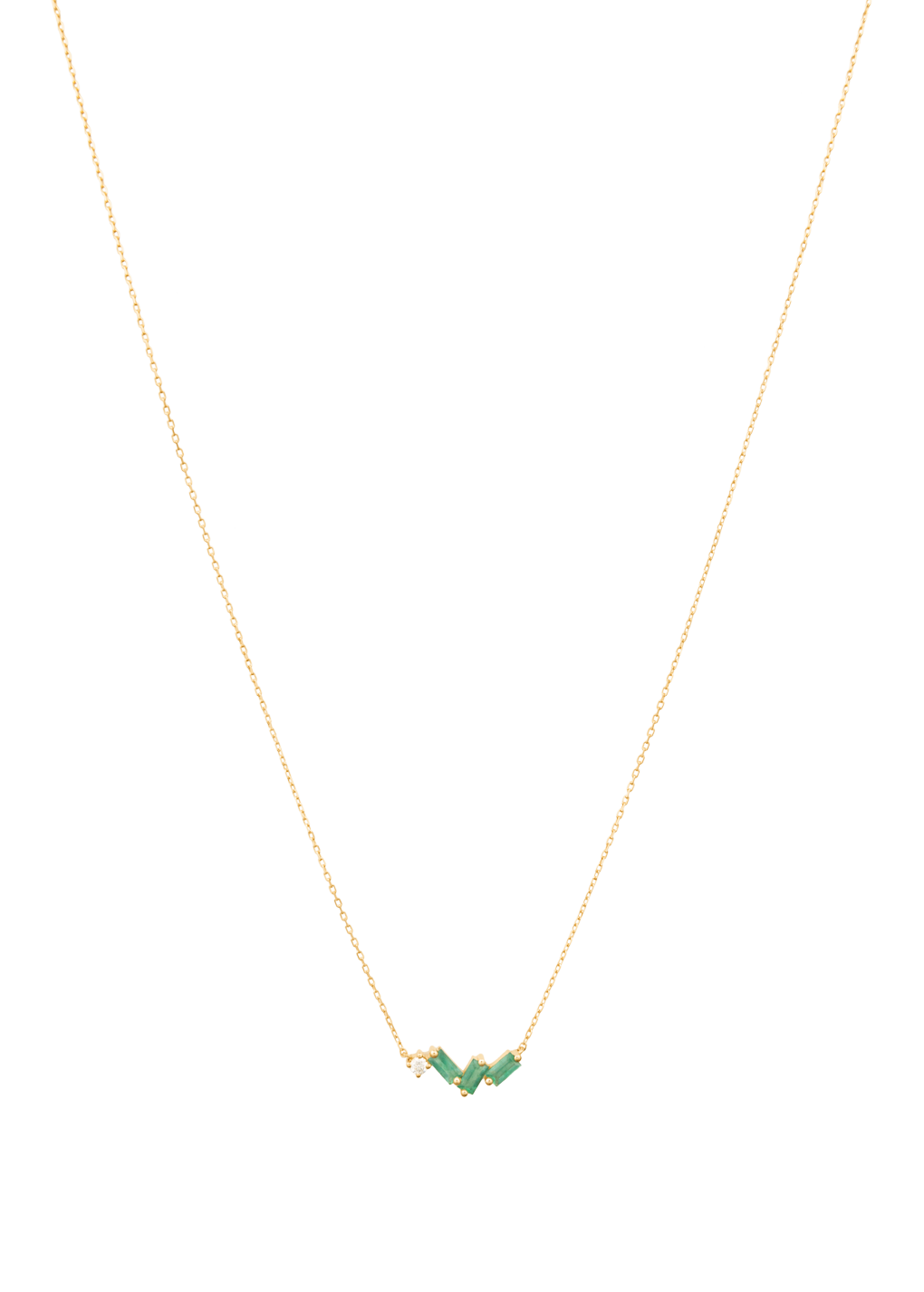 Emerald And Diamond 18K Necklace