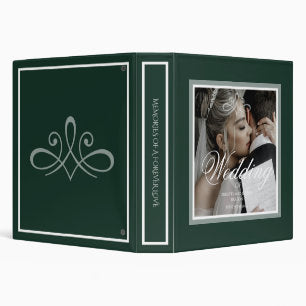 Emerald green wedding photo album 3 ring binder
