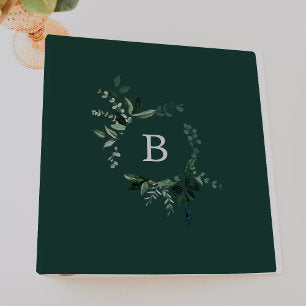 Emerald Greenery Green Wedding Photo Album 3 Ring Binder
