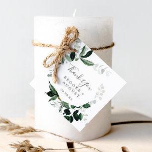 Emerald Greenery Thank You Favor Tags