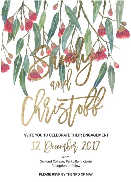 Golden Native Engagement Invitations by James B.