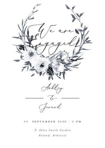 Floral Crown Classic Engagement Invitations by Joy