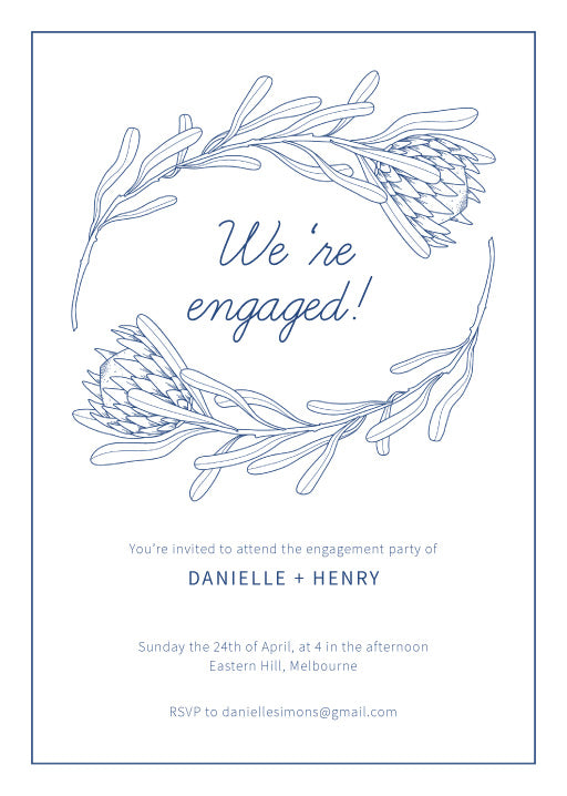 Playful Proteas Engagement Invitations by Nicole C.