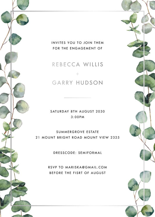Eucalyptus Estate Engagement Invitations by Phabo R.